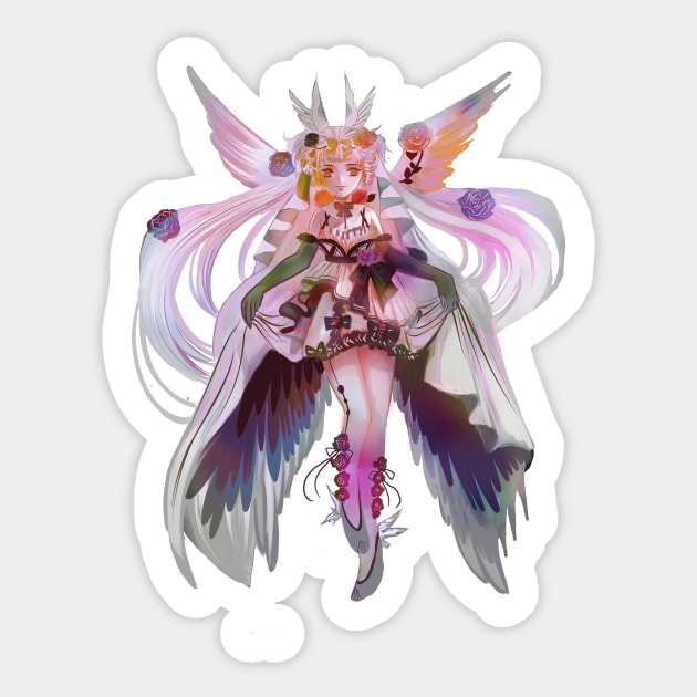 Cute anime Japanese cartoon lenaria cool graphic feminine anime art wing lady Sticker by meisanmui